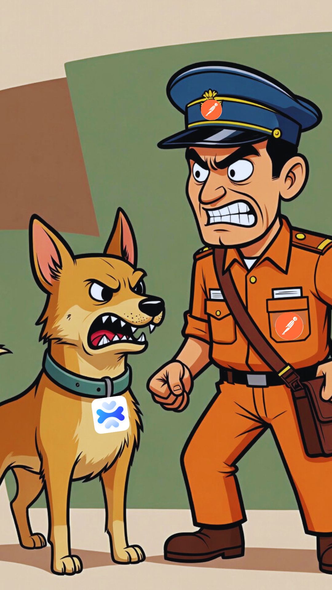 APIdog vs Postman: Ein Hund und ein Postbote stehen sich zum Duell gegenüber