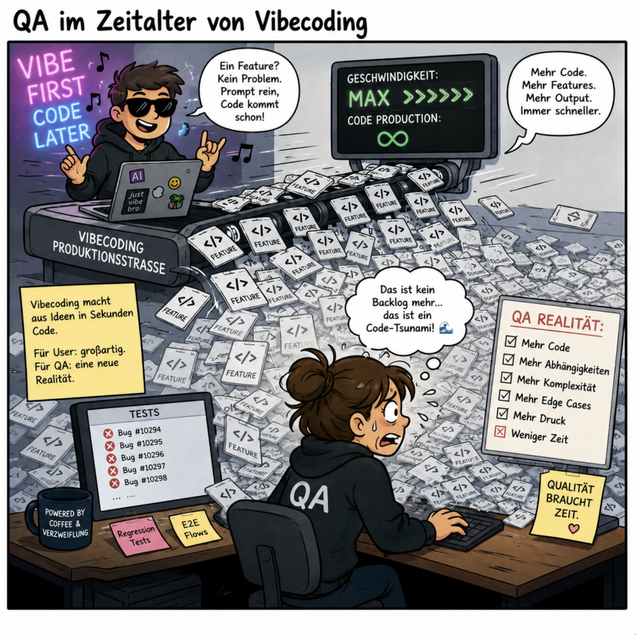 Nach dem Hype kommt die Lawine: QA im Zeitalter von „Vibe Coding”